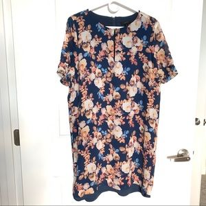 J. Crew Floral Dress Size 12 Key Hole Front Zipper